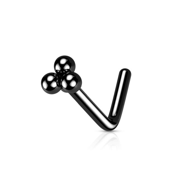 Neus stud piercing met top van 3 balletjes - Afbeelding 6