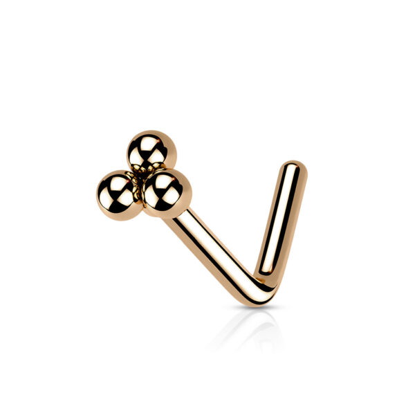 Neus stud piercing met top van 3 balletjes - Afbeelding 7