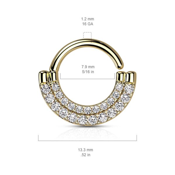 Ring van brass met dubbele CZ steentjes - Afbeelding 5