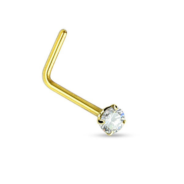 Neus stud piercing met 2mm kristal - Afbeelding 2