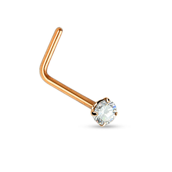Neus stud piercing met 2mm kristal - Afbeelding 3