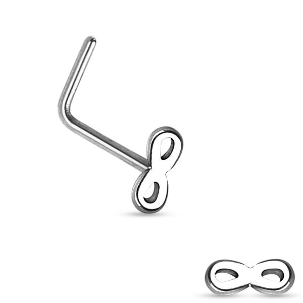 Neus stud piercing met infinity in verschillende kleuren - Afbeelding 4