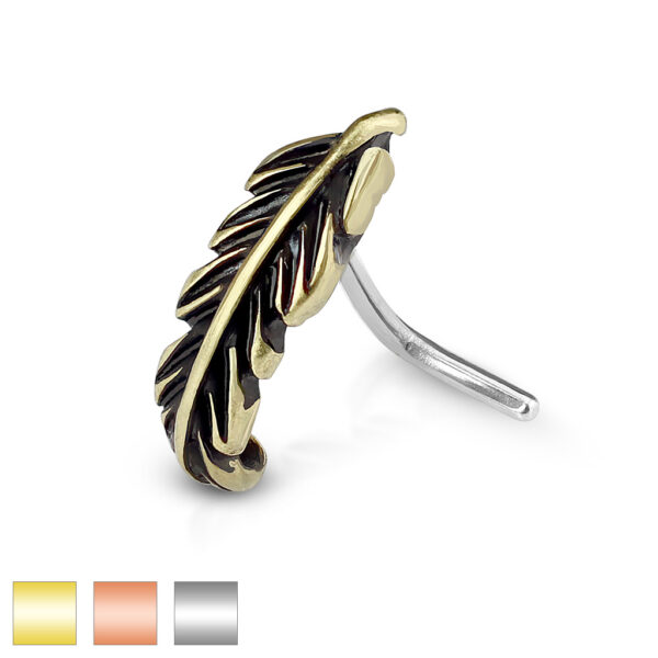 Neus stud piercing met L-vorm blad in verschillende kleuren