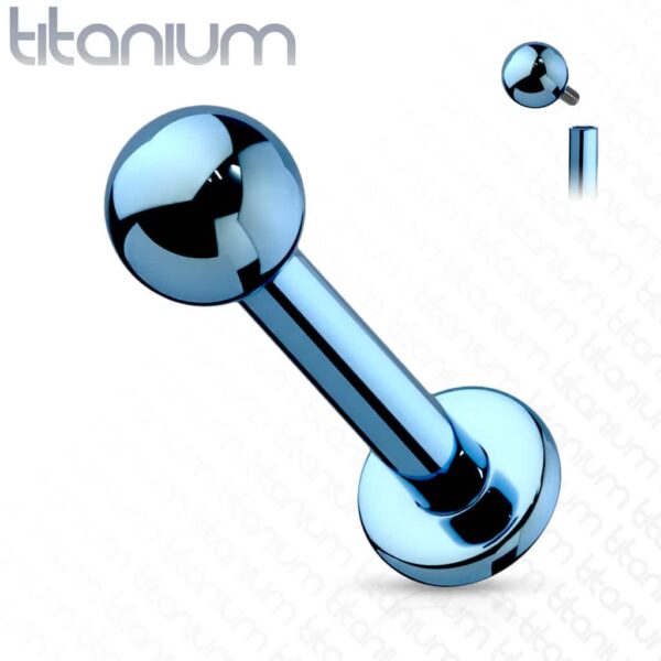 Intern geschroefde labret piercing van titanium met coating in verschillende kleuren - Afbeelding 7