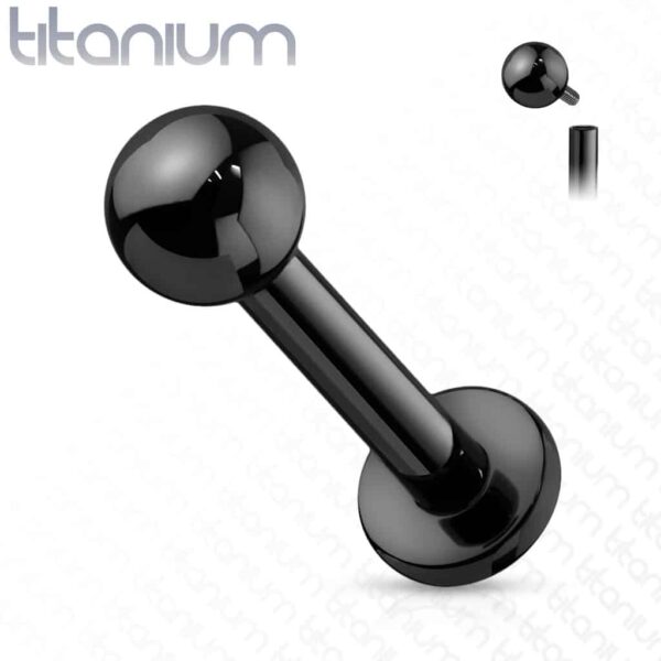 Intern geschroefde labret piercing van titanium met coating in verschillende kleuren - Afbeelding 10