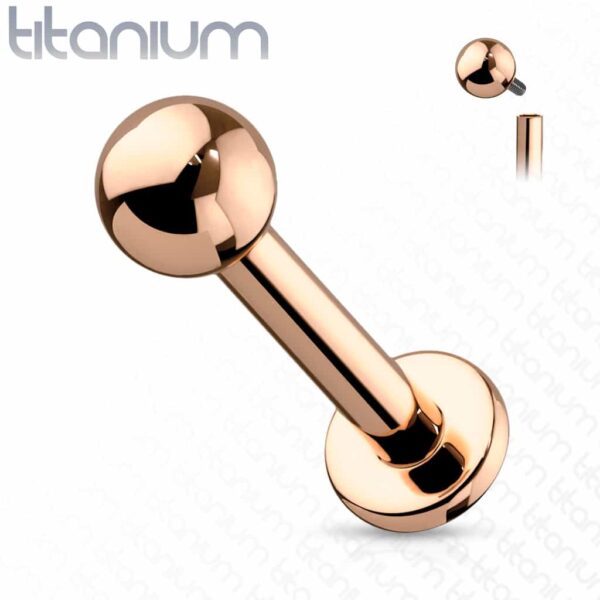 Intern geschroefde labret piercing van titanium met coating in verschillende kleuren - Afbeelding 11