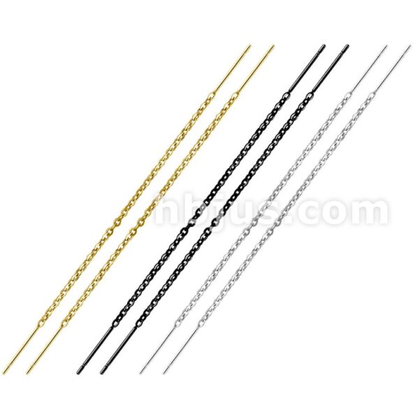 Threader oorbellen met ketting en staafje - Afbeelding 3