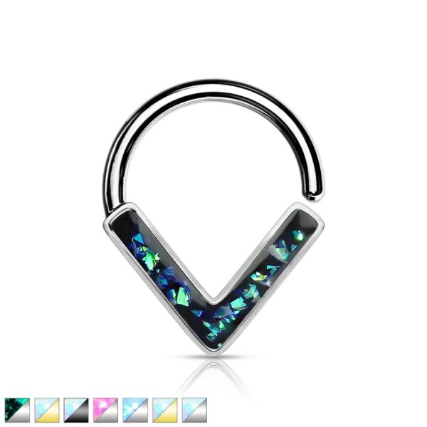 Ring met glitter Chevron in V vorm