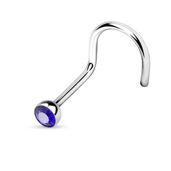 Neus screw met gekleurd kristal in een half balletje - Afbeelding 4