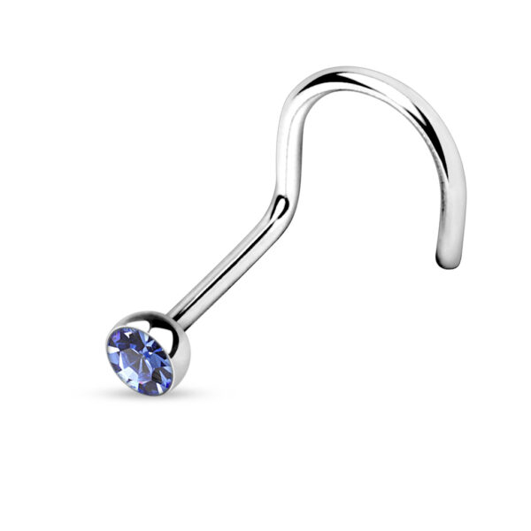 Neus screw met gekleurd kristal in een half balletje - Afbeelding 8