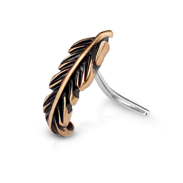 Neus stud piercing met L-vorm blad in verschillende kleuren - Afbeelding 4