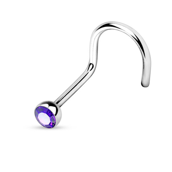 Neus screw met gekleurd kristal in een half balletje - Afbeelding 13