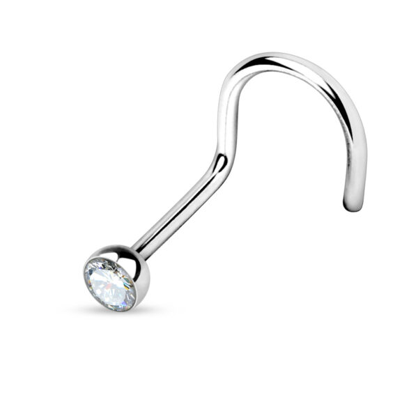 Neus screw met gekleurd kristal in een half balletje - Afbeelding 17