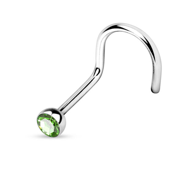 Neus screw met gekleurd kristal in een half balletje - Afbeelding 18