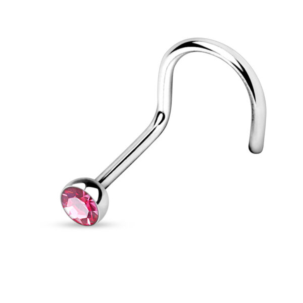 Neus screw met gekleurd kristal in een half balletje - Afbeelding 19