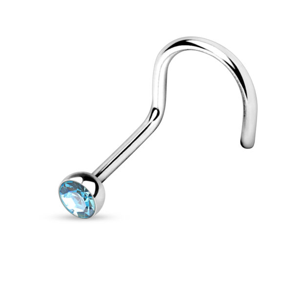 Neus screw met gekleurd kristal in een half balletje - Afbeelding 20