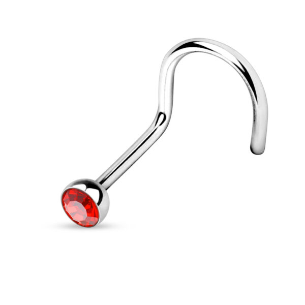 Neus screw met gekleurd kristal in een half balletje - Afbeelding 21