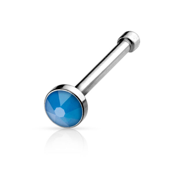 Neus bone piercing met een opaal steentje in verschillende kleuren - Afbeelding 3