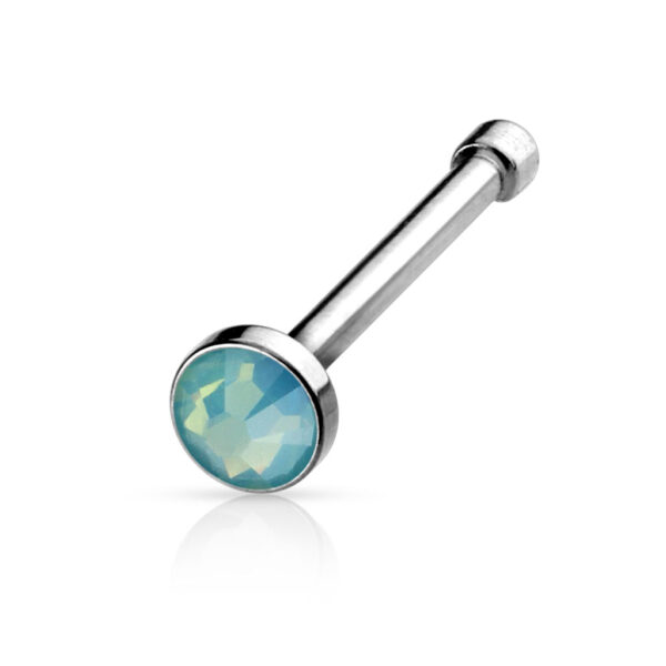 Neus bone piercing met een opaal steentje in verschillende kleuren - Afbeelding 4