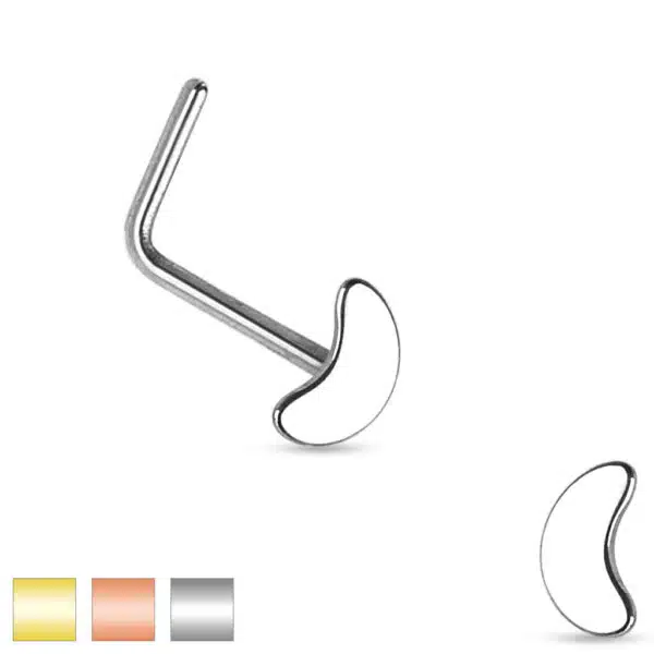Neus stud piercing met halve maan in verschillende kleuren