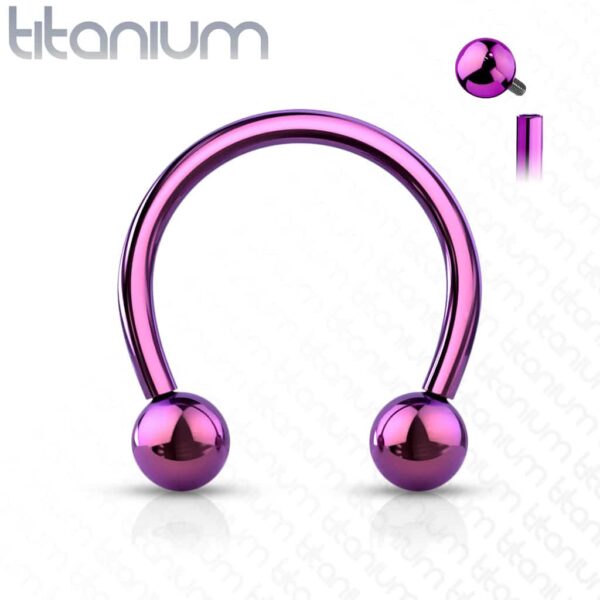 Intern geschroefde circular barbell van titanium in verschillende kleuren - Afbeelding 6
