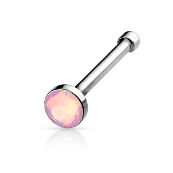 Neus bone piercing met een opaal steentje in verschillende kleuren - Afbeelding 5