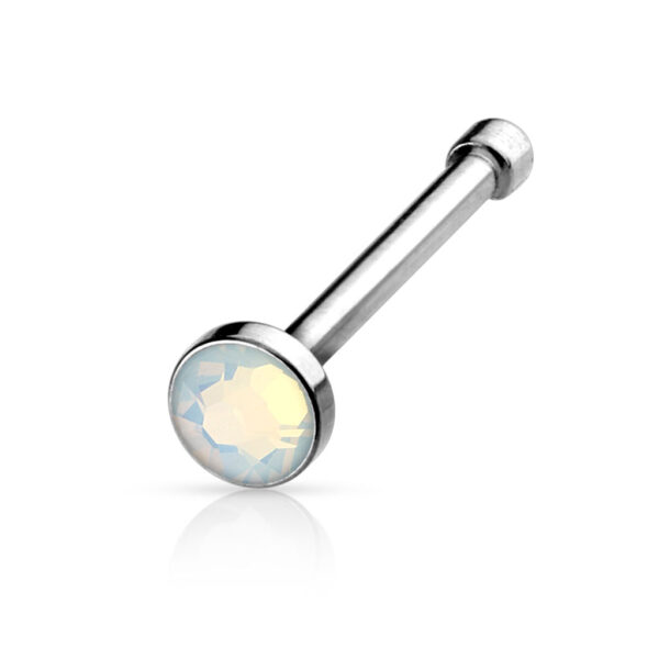 Neus bone piercing met een opaal steentje in verschillende kleuren - Afbeelding 6