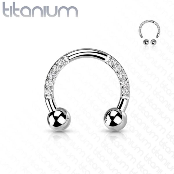 Circular barbell van titanium in verschillende kleuren met CZ steentjes - Afbeelding 10