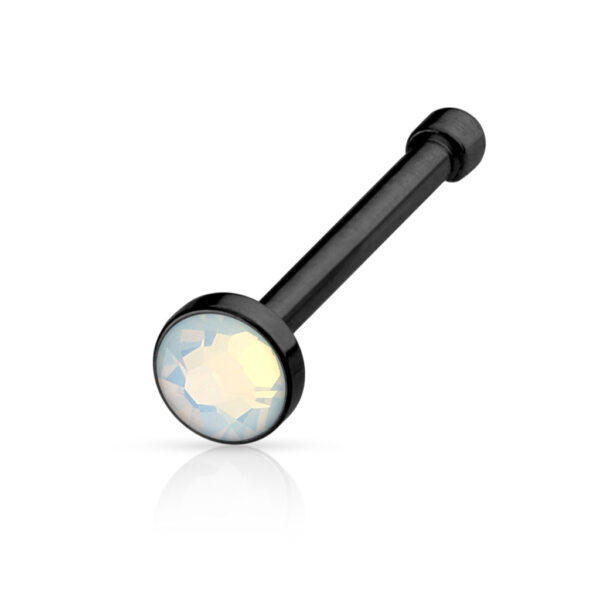 Neus bone piercing in verschillende kleuren met platte opaal steen - Afbeelding 3