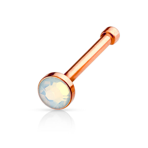 Neus bone piercing in verschillende kleuren met platte opaal steen - Afbeelding 4