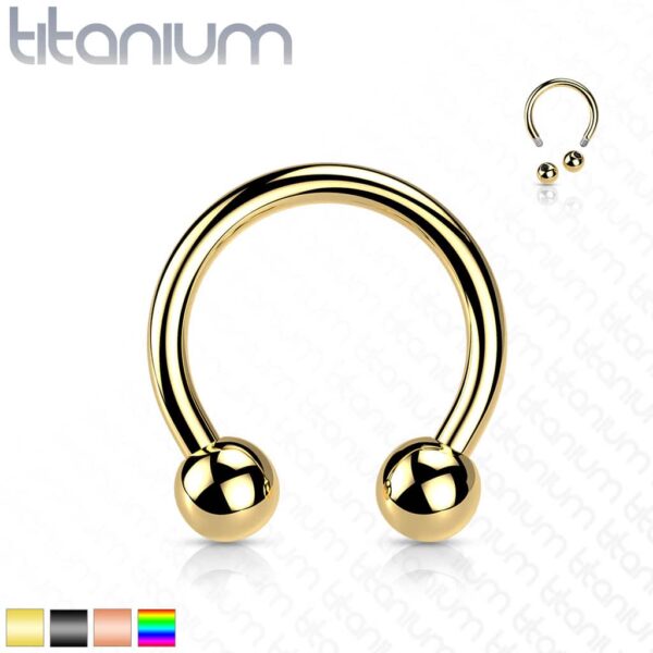 Circular barbell van titanium met coating in verschillende kleuren