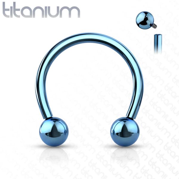 Intern geschroefde circular barbell van titanium in verschillende kleuren - Afbeelding 7