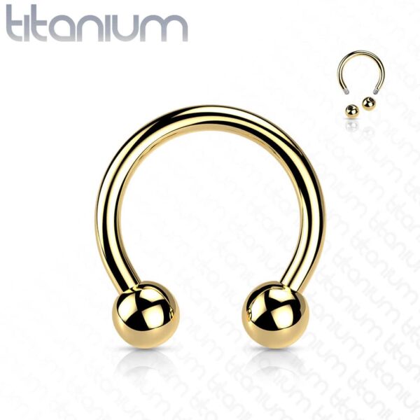 Circular barbell van titanium met coating in verschillende kleuren - Afbeelding 4