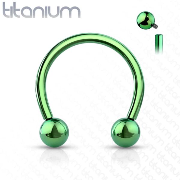Intern geschroefde circular barbell van titanium in verschillende kleuren - Afbeelding 8