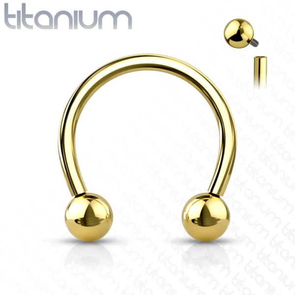 Intern geschroefde circular barbell van titanium in verschillende kleuren - Afbeelding 9