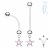 Bioflex flexibele navelpiercing met CZ ster hanger in verschillende kleuren - Afbeelding 3