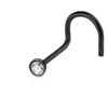 Neus screw piercing met verschillende coatings en helder diamantje - Afbeelding 3