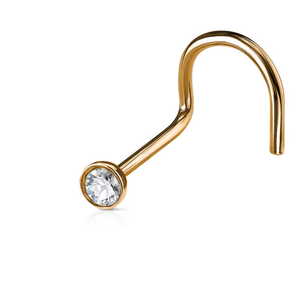 Neus screw piercing met verschillende coatings en helder diamantje - Afbeelding 7