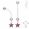 Bioflex flexibele navelpiercing met CZ ster hanger in verschillende kleuren - Afbeelding 5