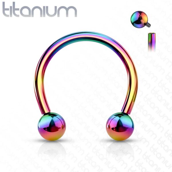 Intern geschroefde circular barbell van titanium in verschillende kleuren - Afbeelding 12