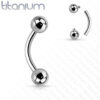 Titanium gebogen barbell met intern geschroefde balletjes - Afbeelding 9