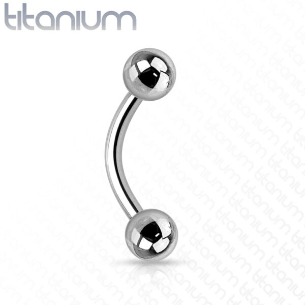 Gebogen barbell van massief titanium met balletjes - Afbeelding 14