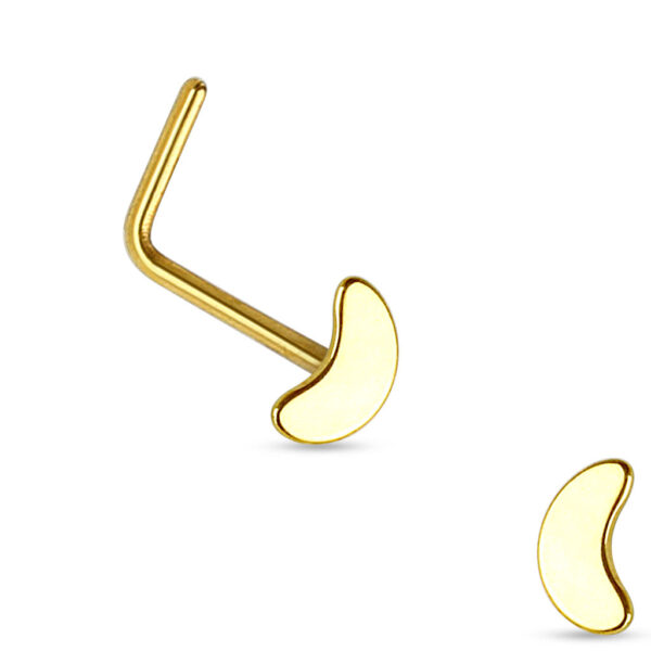 Neus stud piercing met halve maan in verschillende kleuren - Afbeelding 2