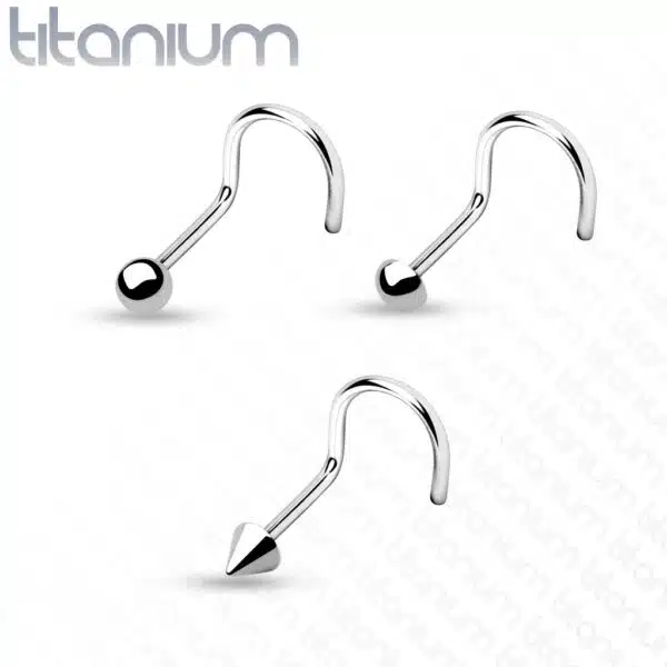 Titanium neus screw piercing met verschillende tops - Afbeelding 7