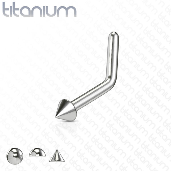 Titanium neus stud piercing L-vorm met verschillende tops