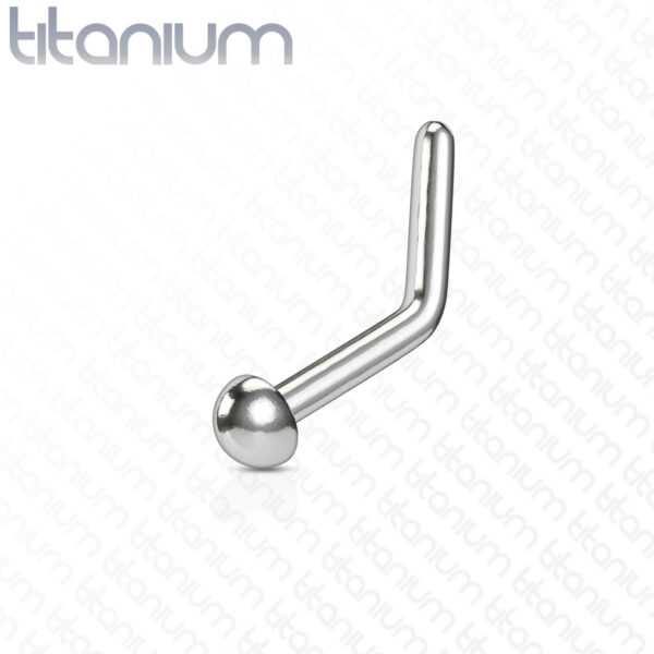 Titanium neus stud piercing L-vorm met verschillende tops - Afbeelding 6