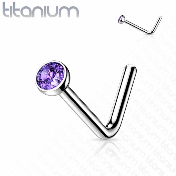 Titanium neus stud piercing met klein kristal in verschillende kleuren - Afbeelding 9
