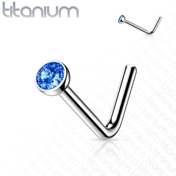 Titanium neus stud piercing met klein kristal in verschillende kleuren - Afbeelding 11