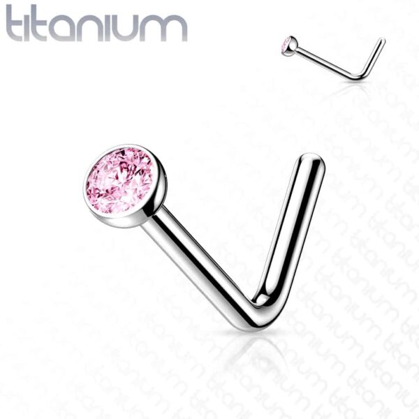 Titanium neus stud piercing met klein kristal in verschillende kleuren - Afbeelding 13
