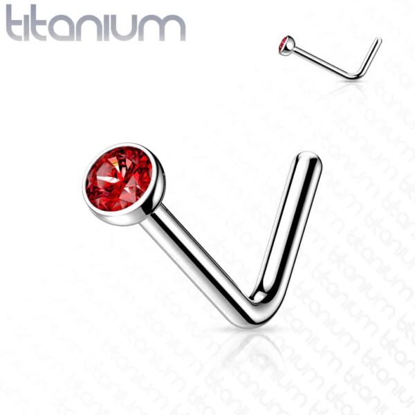 Titanium neus stud piercing met klein kristal in verschillende kleuren - Afbeelding 15